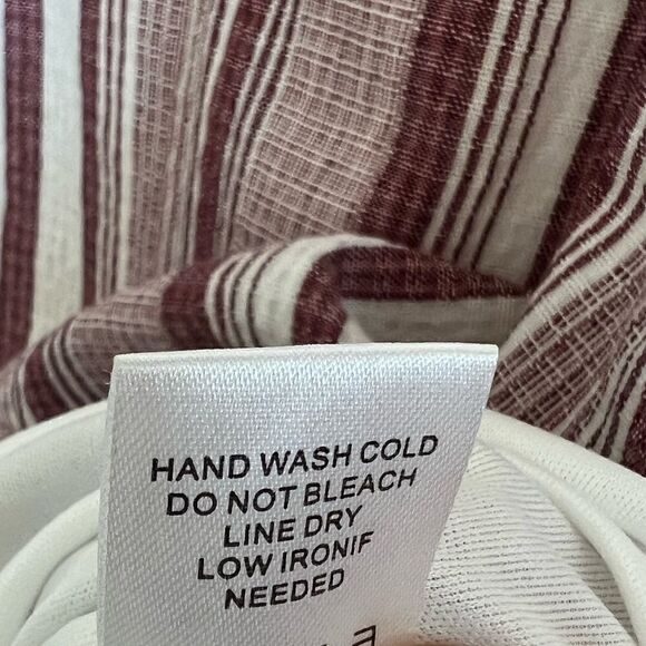 Altar’d State Maroon/White Striped Peasant A-Line Dress Size Large - Picture 8 of 8